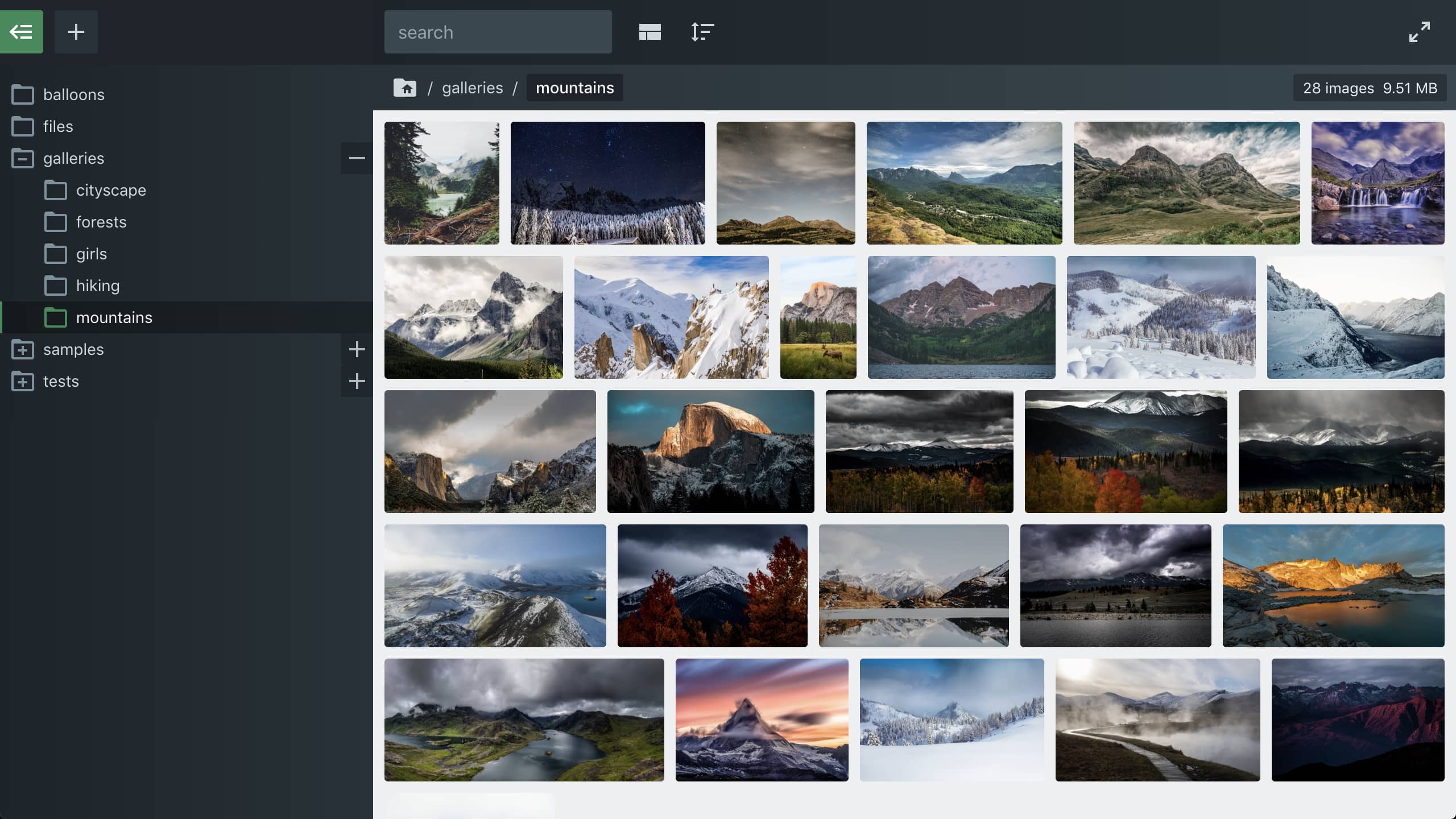 Use as a beautiful gallery to share files and photos on your website.